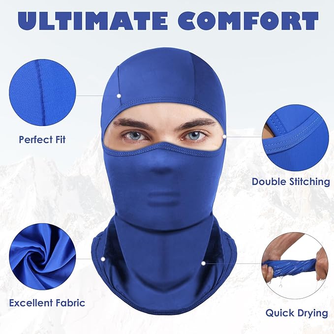 Achiou Balaclava Face Mask, Ski Mask for Men Women Football, Lightweight Sheisty, Ninja Shiesty Sun Hood UV Protector Cycling