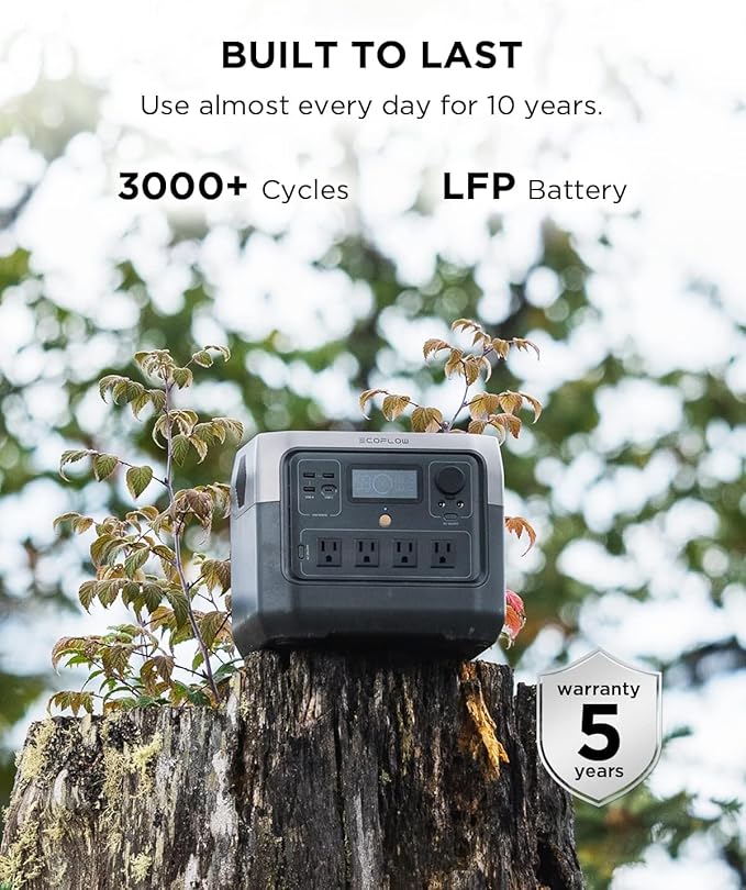EF ECOFLOW Solar Generator RIVER 2 Pro 768Wh LiFePO4 Battery with 220W Solar Panel, 4x800W AC Outlets (1600W Surge), Portable Power Station for Home Backup Outdoors Camping RV Emergency