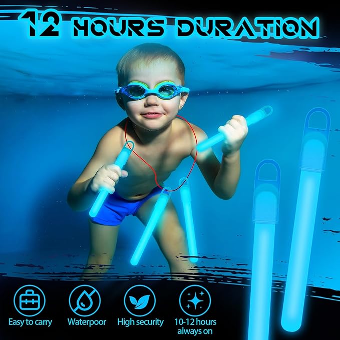 Lewtemi 4" or 6" 100 Pack Bright Glow Sticks Bulk, Glow in The Dark Party Supplies Birthday and Holidays Party Favors