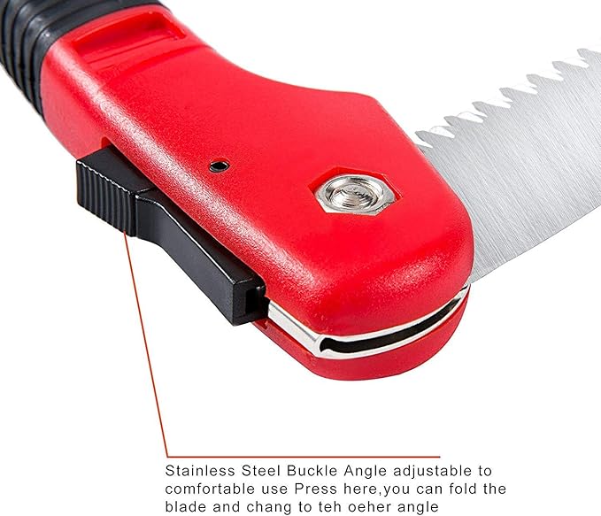 FLORA GUARD 7.7-Inch Folding Hand Saw, Pruning Saw with Trible-Cut Razor Teeth for Wood Cutting, Tree Trimming, Professional Camping Gardening Tools