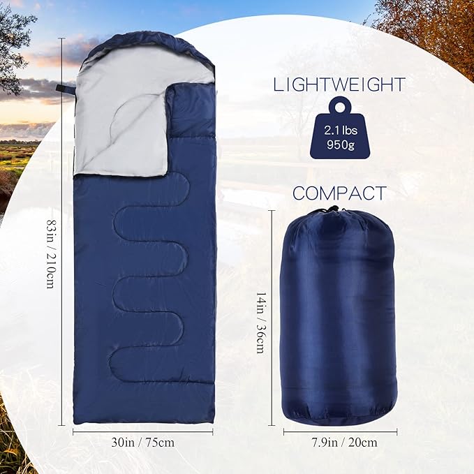 10 Pcs 0 Degree Camping Sleeping Bags Bulk for Adults Cold Weather Sleeping Bags 4 Season Warm Waterproof Lightweight with Compression Sack for Backpacking Hiking Travel Homeless