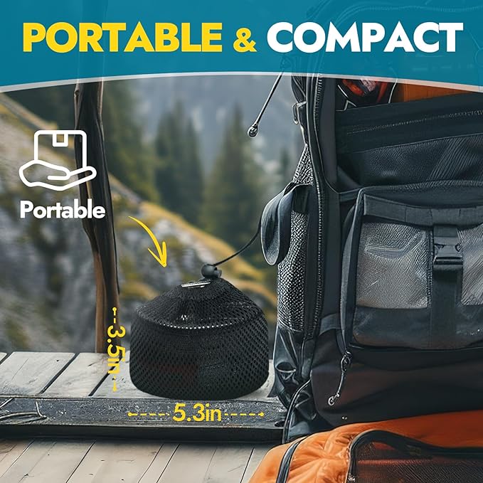 CANWAY Camping Stove, Portable Stainless Steel Wood Burning Survival Stove with Nylon Carry Bag for Outdoor Backpacking Hiking Traveling Picnic BBQ