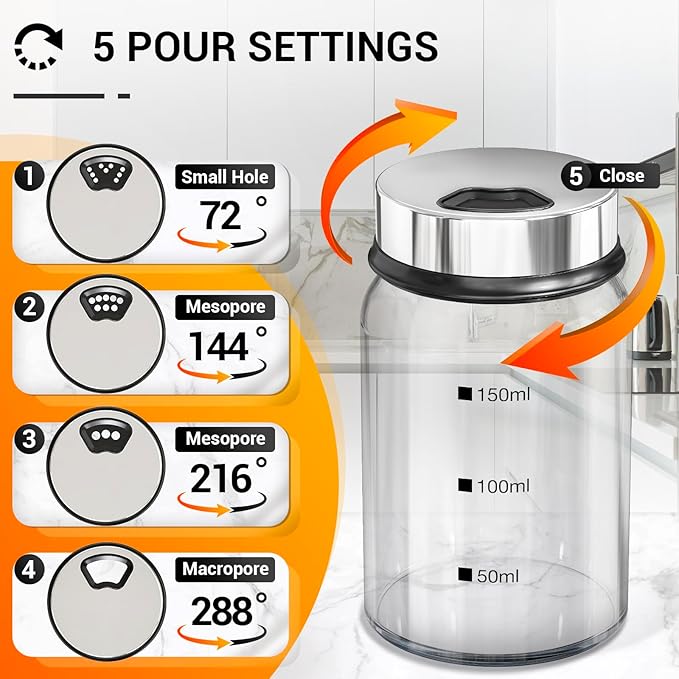 Segarty Spice Jars with Labels, 6 Pack 5oz Glass Spice Containers with Lids, Empty Clear Salt Shakers for Kitchen Condiment Storage, Spice Bottles Set with 136 Stickers, 1 Marker Pen and 1 Brush