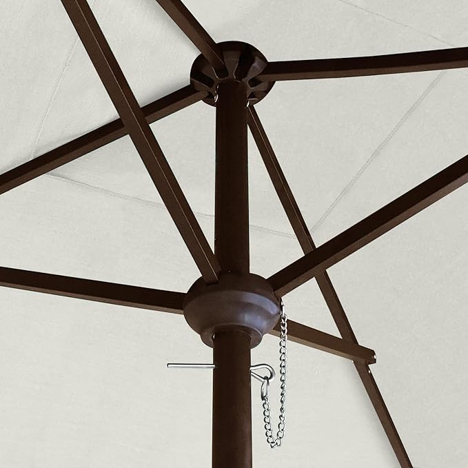 EliteShade USA 10-Year-Non-Fading 6x6Ft Square Market Umbrella Patio Outdoor Table Umbrella with Ventilation, Natural