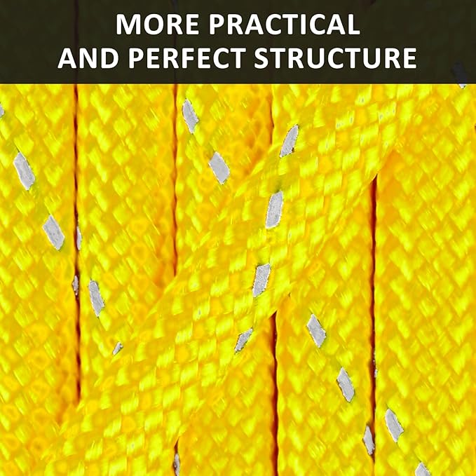 WEREWOLVES Reflective Paracord Rope 7 Strand Type III Parachute Cord 4mm 100ft / 200ft for Tent Camping Hiking Fishing Survival Tactical Clothesline DIY Projects