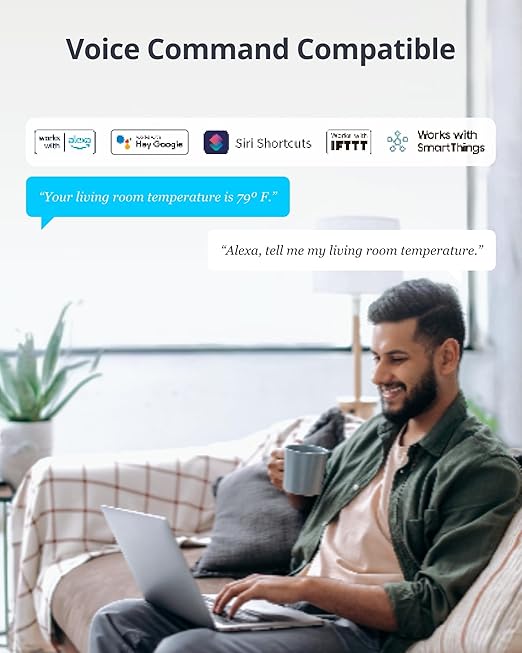 SwitchBot Meter Pro, Digital Hygrometer & Thermometer - Wireless Indoor Temperature & Humidity Monitor with Bluetooth App Control, Real-Time Alerts, Works with Apple Home