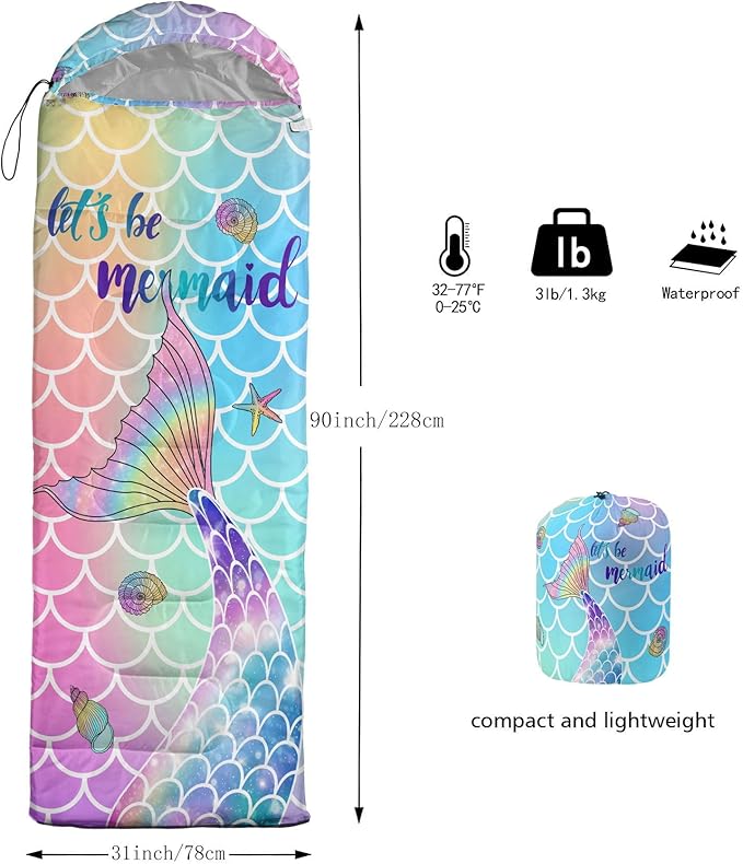 Kids Sleeping Bag for Boys Girls,3D Basketball Print-Lightweight Warm Portable Outdoor Indoor-Waterproof Cold Weather Resistant Sleeping Bag for Camping Hiking