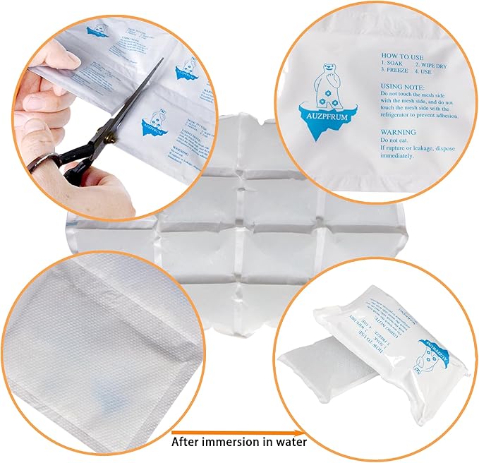 Dry Ice Packs for Shipping Frozen Food, Reusable Cold Ice Sheets for Coolers, Lunch Bag, Flexible Long-Lasting Ice Blanket Sheets for Shipping