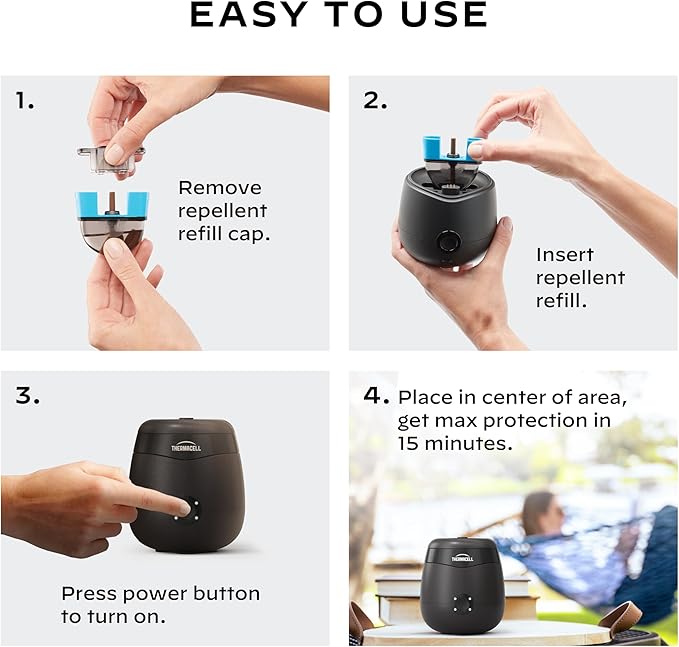 Thermacell E-Series Rechargeable Mosquito Repeller with 20’ Mosquito Protection Zone; Bug Spray Alternative; Scent Free