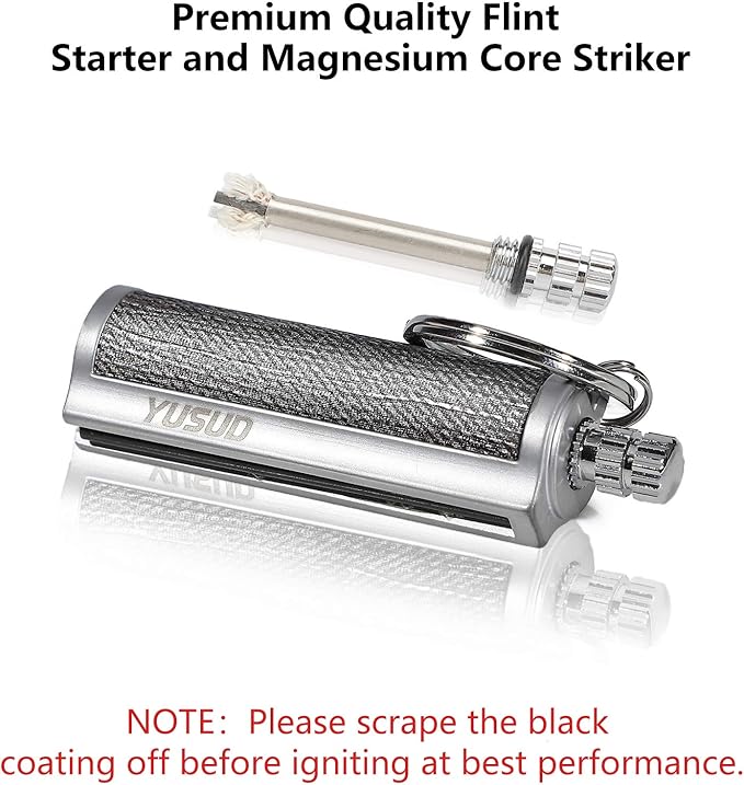 YUSUD 2 Pack Permanent Match Infinity Lighter with Multitool Keychain, Reusable Waterproof Match Strike Anywhere, Forever Flint Fire Starter for Outdoor Survival Tool for Men