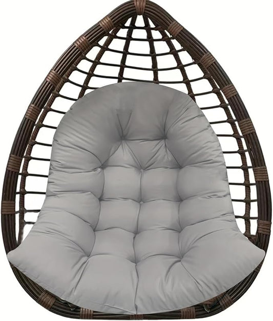 Thicken Egg Chair Cushion Replacement, Outdoor Hammock Swing Chair Cushions, Hanging Wicker Basket Seat Pad with High Elasticity PP Cotton, for Garden Patio Porch Furniture (Only Cushion)