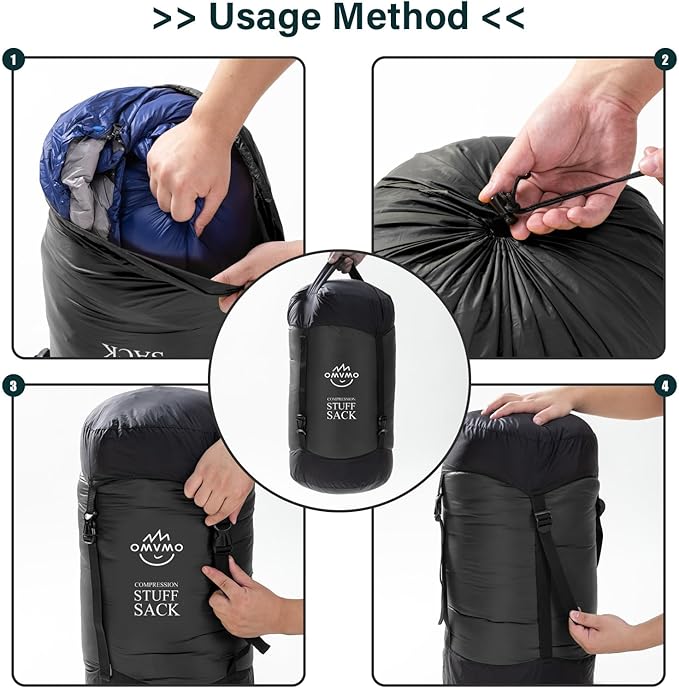 Compression Sack, 12L/19L/32L/46L/53L Water-Resistant Sleeping Bag Stuff Sack,Anti-Tear Ultra Light 400T 20D Nylon Storage Bag,Space Saving Gear for Camping Hiking Travel 1Pcs