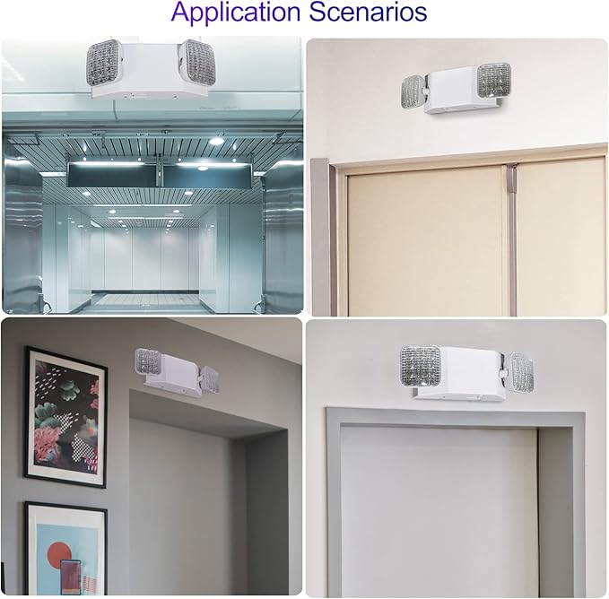 TANLUX LED Emergency Lights with Battery Backup, Commercial Emergency Light Fixtures for Business Home Power Failure Emergency Exit Sign Lighting with 1.0 Meter Plug in Cord AC120V UL Listed