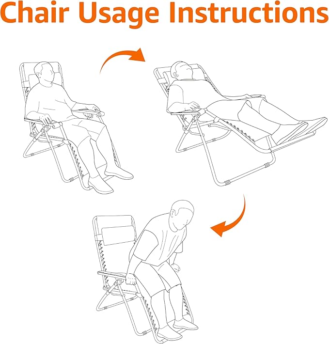 Amazon Basics Outdoor Patio Zero Gravity Lounge Chair with Pillow, Folding Reclining and Textilene Adjustable, Folding Lounge Lawn Chairs for Outside, 26", Black