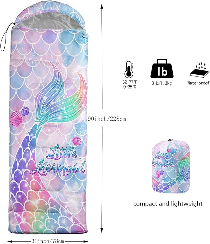 Kids Sleeping Bag for Boys Girls,3D Basketball Print-Lightweight Warm Portable Outdoor Indoor-Waterproof Cold Weather Resistant Sleeping Bag for Camping Hiking