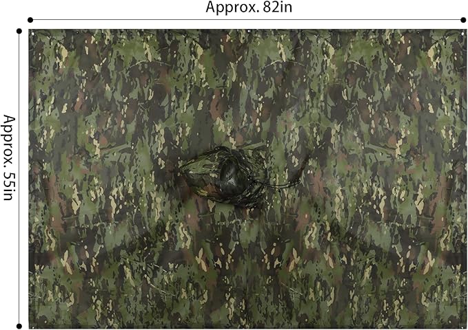 GRVCN Military Rain Poncho, Camouflage Raincoat Outdoor Waterproof Lightweight