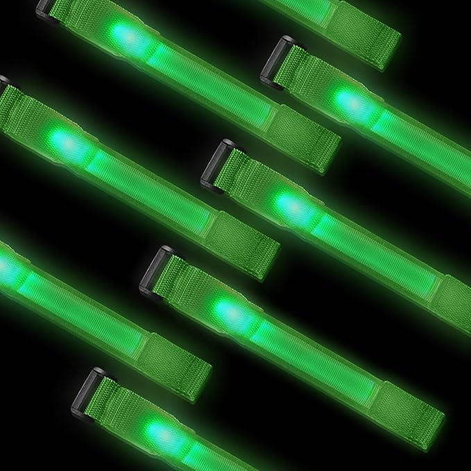 8 Pack LED Bracelets Light Up Wristbands,Glow Flashing Wristbands Glow in The Dark Party Supplies for Party, Festivals, Sports, Camping,Night Events (Green)