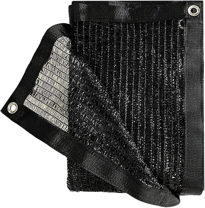 Garden expert 50% Black Shade Cloth 10x20FT Taped Edge with Grommets Sun Net Mesh for Garden Patio Backyard UV-Resistant