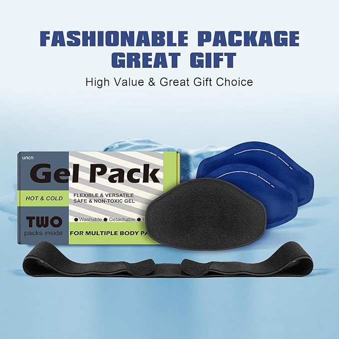 Gel Ice Packs for Injuries Reusable Ice Bags Small Hot and Cold Pack Wrap Around for Knee, Ankle, Elbow, Back, Shoulder, Wrist, Foot, Arm Swelling Long Lasting Heat Cool Pad Flexible with Velcro Strap