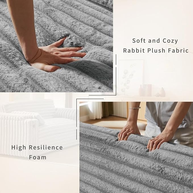 68" Corduroy Convertible Sofa Bed with USB, Storage Armrests & Pillows – 3-in-1 Foldable Sleeper Chair Floor Couch for Living Room, Bedroom, Guest Room (ZY-1109-Light Gray)