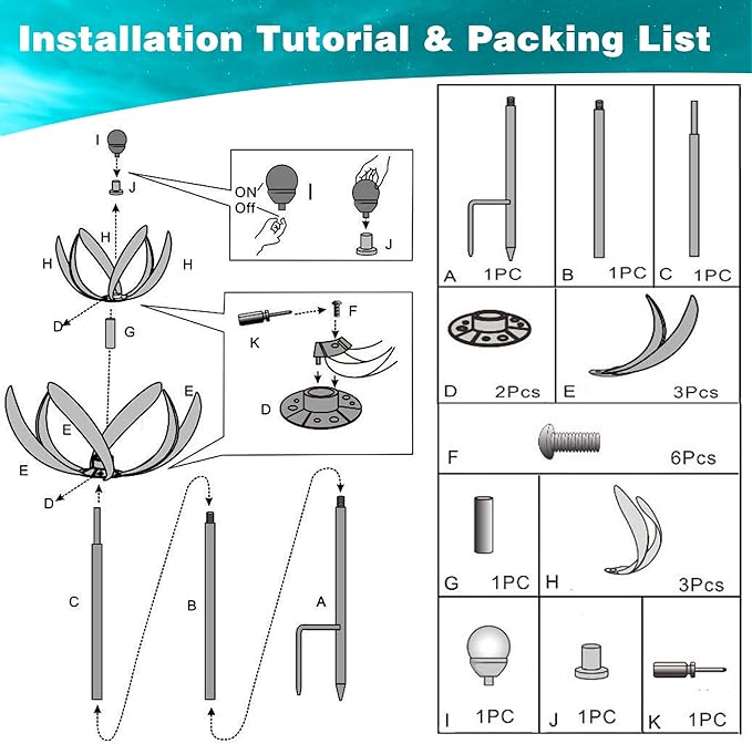 82" Vibrant Multicolor Solar Tulip Large Wind Spinner - Outdoor Garden Decor with Auto-Illuminated Glass Orb for Patio, Lawn & Yard Decoration