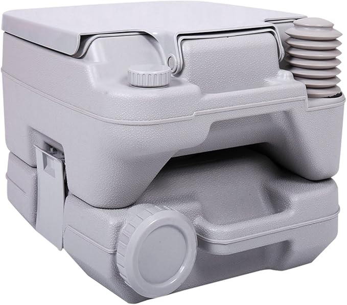 JAXPETY 2.6 Gallon Outdoor Portable Toilet for RV Travel, Camping, Boating & Car, Leak-Proof Cassette Toilet, Grey