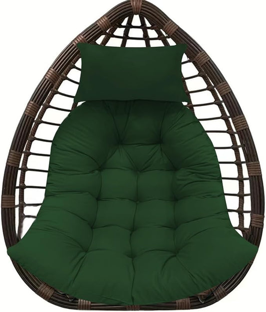 Thicken Hanging Basket Seat Cushion with Headrest, Hammock Swing Chair Cushions, Soft Egg Patio Chair Cushion with High Elasticity PP Cotton, for Indoor and Outdoor Garden Offices (with Pillow)