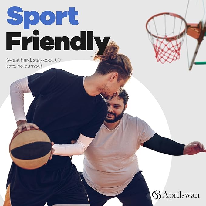 Arm Sleeves, UV Sun Protection Sports Non Slip Compression Cover for Men/Women