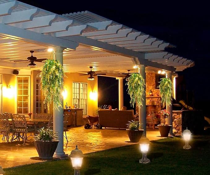 3 Packs Hanging Money Plants Faux Hanging Plants Indoor Fake Hanging Planta Artificial Hanging Plants for Room Wall Kitchen Garden Outdoor Bathroom Wedding Courtyard Autumn Party Decorations(Yellow)