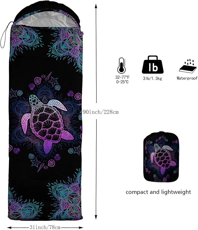 QOOMO Camping Sleeping Bags,3 Season Warm & Cool Weather,Lightweight,Waterproof Sleeping Bags for Adults & Kids,Traveling,and Outdoors,Camping Gear Equipment