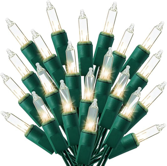 21ft White Christmas String Lights Indoor，Warm White 100 Count String Lights Plug in, Mini Xmas Lights Outdoor Clear White Christmas Tree Lights- String White Lights for Bedroom