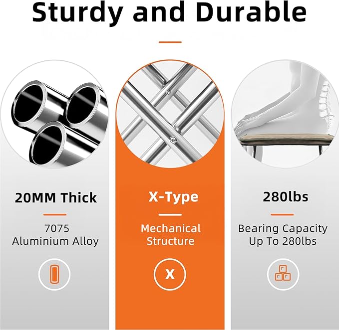 Camping Stool, 16in Tall Portable Folding Stool with Carry Bag, Upgraded Ultralight Chair with Roomy Seat for Adults, Holds 280lbs, Ideal for Hiking, Fishing, Outdoor Use, Brown