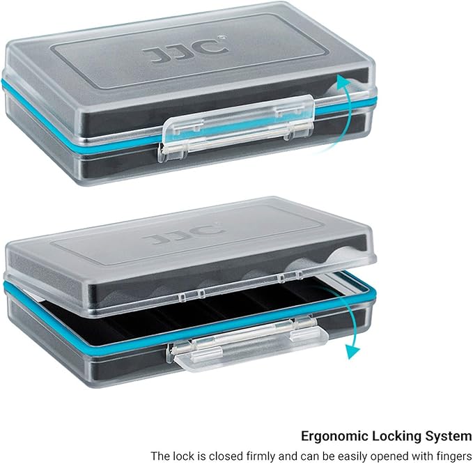 JJC 18650 Battery Case, Shockproof & Water-resistant Battery Storage Holder for 6 x 18650 Battery, PC Shell Easy to Carry