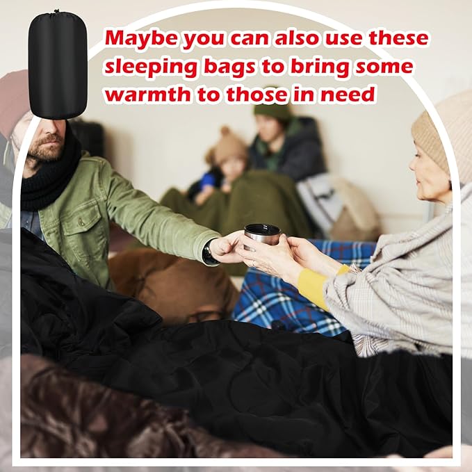 Macarrie 12 Pack Camping Sleeping Bags for Adults Bulk Cold Weather Kids Sleeping Bag for Homeless Lightweight Waterproof Compression Sack for Backpacking Traveling Hiking Outdoor