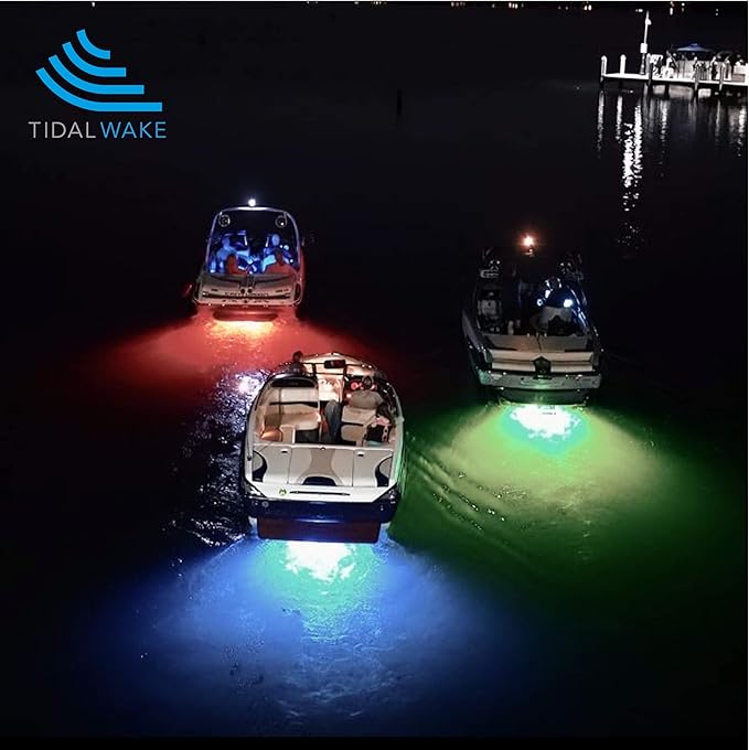 Tidal Wake IP68 Underwater 1/2in Standard Boat Drain Plug LED Light, Brilliant Underwater Lighting in Minutes! No Holes to Drill!