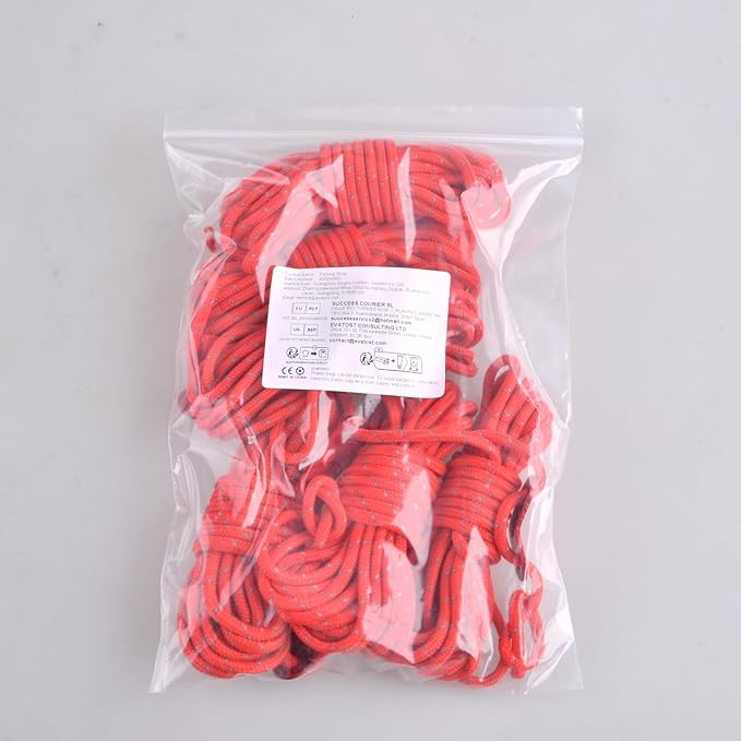 Azarxis Reflective Tent Guide Rope Lightweight Guy Line Cord with Aluminum Adjuster Guyline Tent Cord Tensioner for Camping Hiking Backpacking - Essential Survival Gear 13 Feet