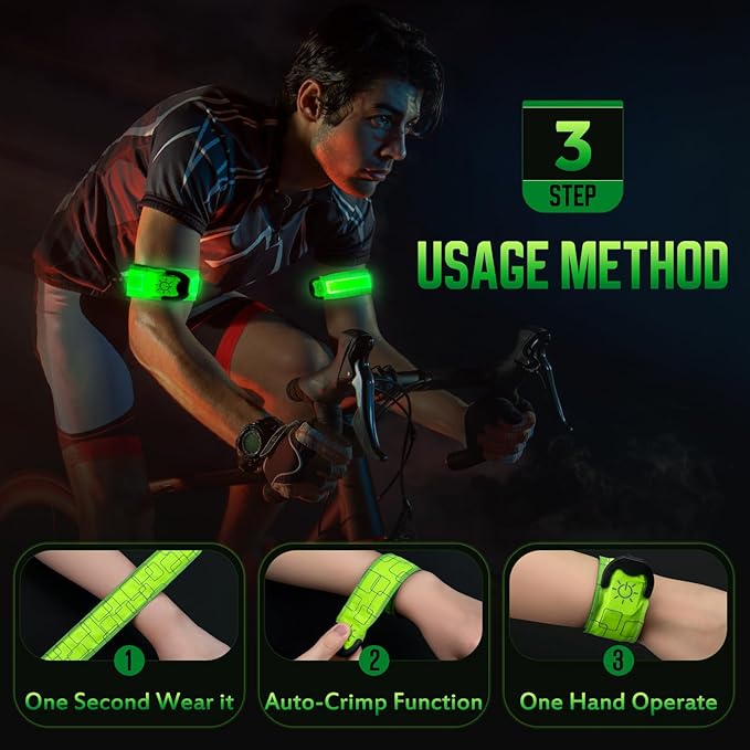 LED Armband for Running (2 Pack), Light Up Armbands Rechargeable, Running Lights, High Visibility Reflective Running Gear for Running Walking Cycling