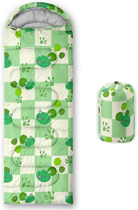 AILONEN Pink Lovely Rabbit Sleeping Bag for Girls Kids Adults,Warm and Cool Weather,Lightweight,Waterproof Backpacking,Cartoon Flowers Printed Bunny Sleeping Bag for Camping