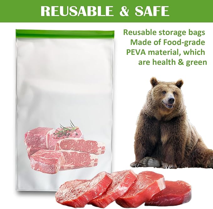 Bear Bags for Food Backpacking- Odor Proof Storage Bags 7.87 Mil Reusable No-Odor Ziplock Barrier Bags Fit Home Organization Camping, Food Storage (5pack)