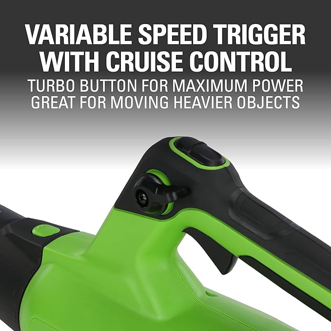 Greenworks 40V (130 MPH / 550 CFM / 75+ Compatible Tools) Cordless Brushless Axial Leaf Blower, Tool Only