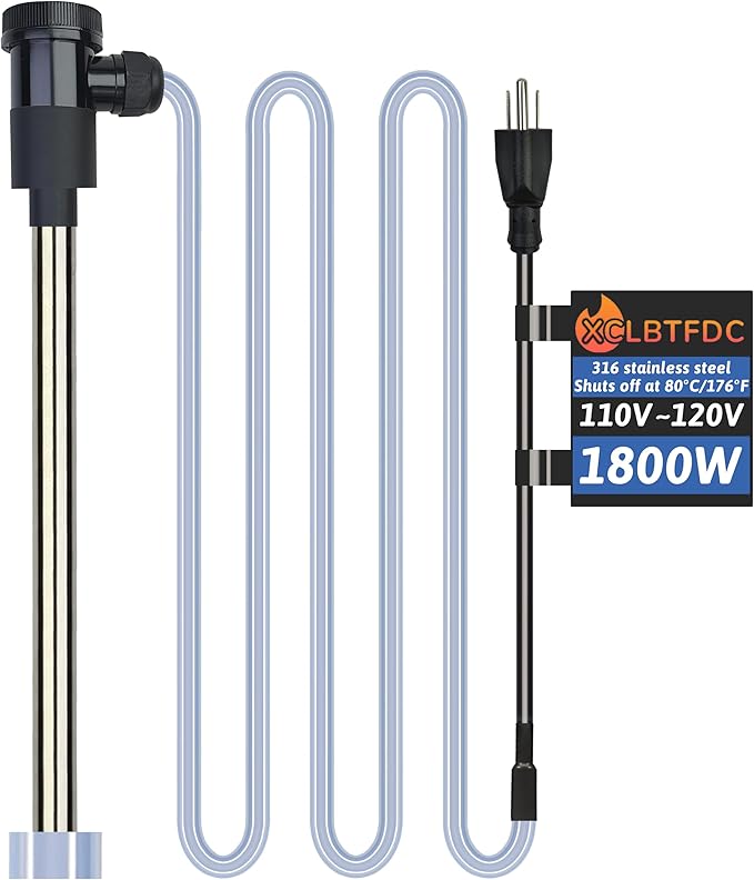 1800W Submersible Water Heater Portable Electric Hot Tub and Pool Immersion Water Heater with Temp Control, WiFi Timer for Baptistry, Spa, Inflatable Pool, above ground pool and Bathtub