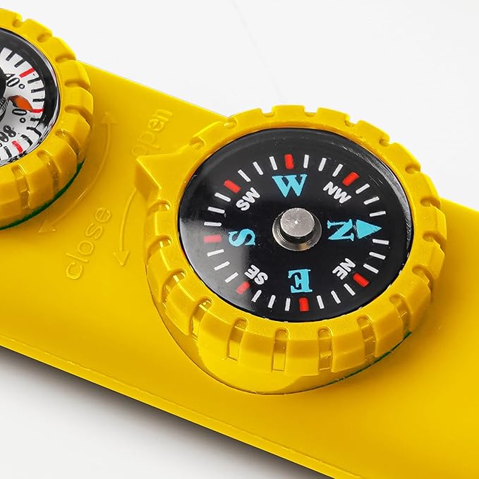 Multifunctional Survival Emergency Whistle for Kids with Compass Hiking Survival, Thermometer & Neck Lanyard | Emergency Safety Gear for Hiking, Camping, Kayaking, Boating, Climbing