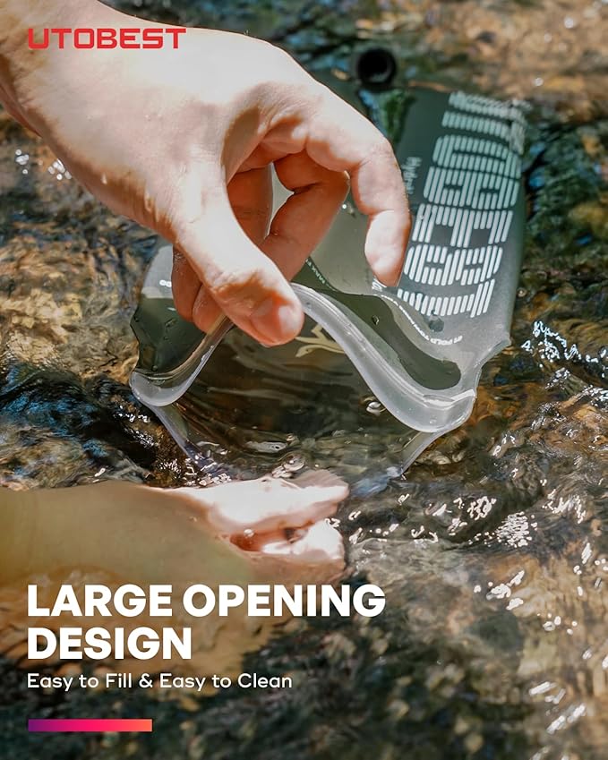 UTOBEST Hydration Bladder,TPU Water Bladder,Water Bladder for Hiking Backpack,BPA Free,Wide Opening,Leak-Proof,Water Reservoir for Hiking Cycling Camping Running