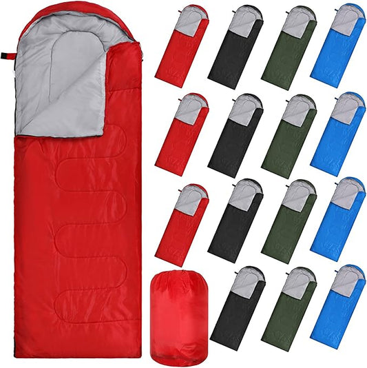 Tudomro 16 Pack Camping Sleeping Bags Bulk Adults Envelope 4 Season Cold Warm Weather Lightweight Waterproof Compact Backpacking Sleeping Bag for Travel Hiking