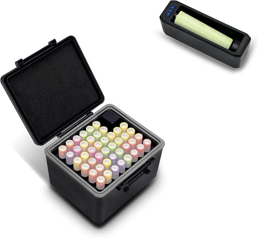 JJC AAA Battery Hard Case with Detachable Tester Checker,44 Slots AAA Battery Case Storage Oragnizer for Household Batteries,Water-Resistant and Shockproof