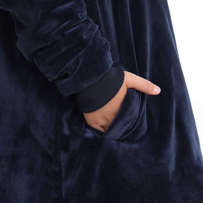 LetsFunny Blanket Hoodie,Oversized Wearable Sherpa Fleece Blanket Sweatshirt,Super Soft Warm Cozy with Giant Pocket,Gifts for Women Men Adults Teenagers Kids, One Size Fits All