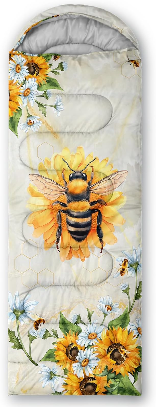 AILONEN Pink Lovely Rabbit Sleeping Bag for Girls Kids Adults,Warm and Cool Weather,Lightweight,Waterproof Backpacking,Cartoon Flowers Printed Bunny Sleeping Bag for Camping