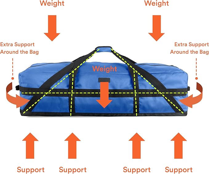 Fitdom 106L 45" Heavy Duty Extra Large Duffle with Upgrade Zipper, Durable & Water Resistant. Perfect as Camping Travel Storage Tent Storage Sports Equipment Bag For Coaches & More