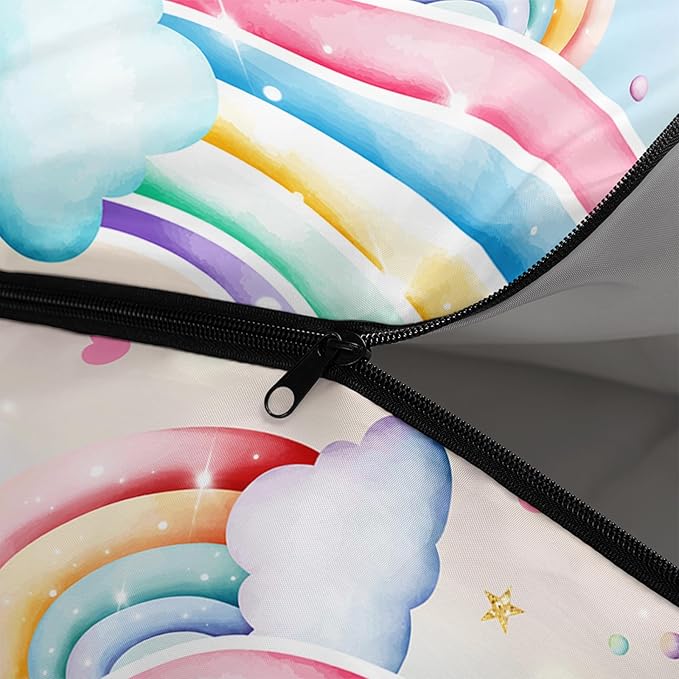 AILONEN Pink Lovely Rabbit Sleeping Bag for Girls Kids Adults,Warm and Cool Weather,Lightweight,Waterproof Backpacking,Cartoon Flowers Printed Bunny Sleeping Bag for Camping