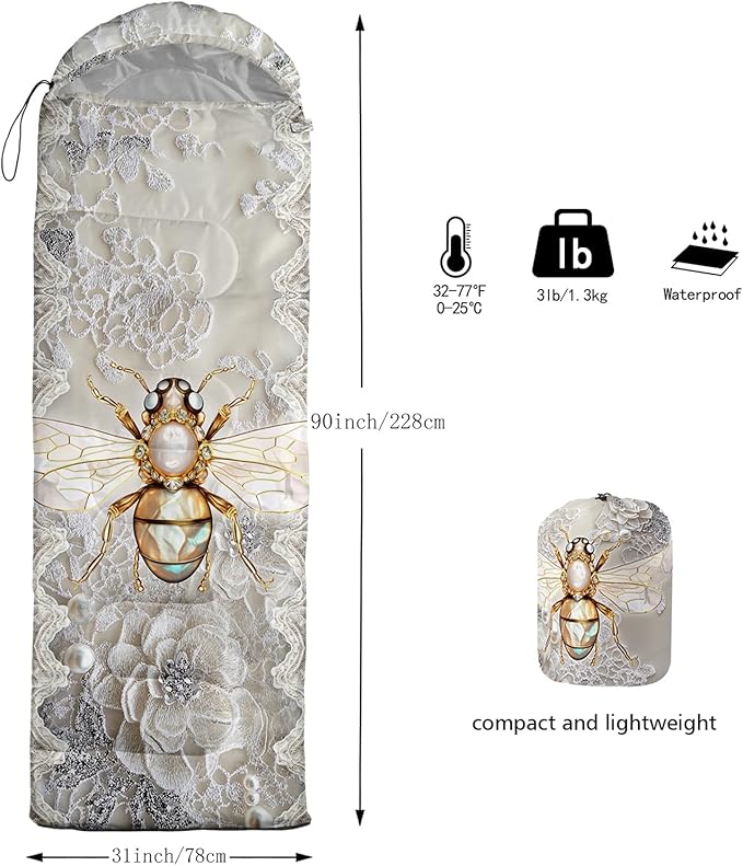 AILONEN Pink Lovely Rabbit Sleeping Bag for Girls Kids Adults,Warm and Cool Weather,Lightweight,Waterproof Backpacking,Cartoon Flowers Printed Bunny Sleeping Bag for Camping